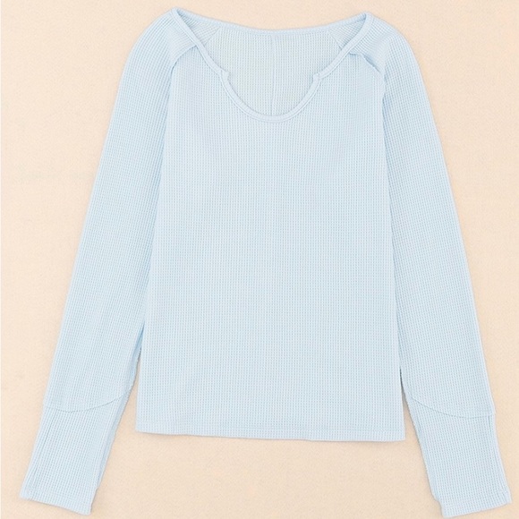 Long-Sleeve Tee In Pale Blue (Smaller Sizing) - Picture 4 of 4